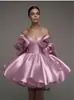 Vestido de Noche de Color Sólido con Tirantes Diseño de Lazo Vestido Corto Fiesta de Cumpleaños Baile de Graduación Vestido Petite para Mujer