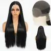 Venta Directa de Fábrica Peluca Frontal de Encaje 13*4 Peluca Larga Recta para Mujeres Peluca de Cabeza Completa Cabello Sintético Atado a Mano Transfronterizo