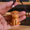 Souvenir de Navidad Talla en Madera de Ciprés Llavero Colgante Navideño Productos de Madera del Zodiaco de Dibujos Animados Dragón, Serpiente y Año del Caballo