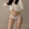 Francês renda oco respirável sexy cruz cintura baixa cueca feminina pura quente menina cueca feminina