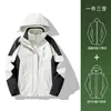 Chamarra HJCAMEL para Exteriores para Mujer Tres en Uno Chaqueta Pequeña Cortavientos e Impermeable Traje de Montañismo para Otoño e Invierno