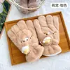 Guantes Calientes de Peluche de Oso Lindo para Estudiantes Ciclismo de Invierno Bufanda Resistente al Frío y al Viento Guantes Engrosados de Cinco Dedos con Forro Polar