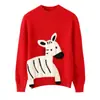 Suéter Infantil Jacquard Caballo Pequeño Año del Caballo Suéter de Lana Pura Engrosado Unisex Niños Medianos y Mayores Bebé Tejido Capa Base