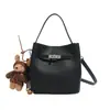 Bolso de Nicho Estilo Coreano Primavera 2026 Estudiante Casual Gran Capacidad Moda Color Sólido Bolso Cesta Cubo Bolso Cruzado