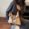Bolso de Hombro Retro de Gamuza Escarchada para Mujer 2025 Nueva Moda Mochila de Viaje Multiusos de un Solo Hombro Cruzada