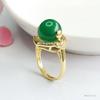 Conjunto de Ágata Verde Natural Guan Yu Pingente Anel de Calcedônia Jade Gelo Tendência Nacional Atacado Transmissão Ao Vivo Dropshipping S4053104