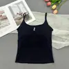 Estilo Primavera e Verão Algodão Tencel Botão Anti-Transparente Moda Gola Quadrada Costela Integrada Camisola para Mulheres Usarem Fora
