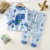 Conjunto de pijama de algodón para niños, ropa de dormir de algodón para niñas y niños, ropa y pantalones de otoño, ropa para casa de niños, venta al por mayor de ropa infantil