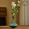 Cerámica Hecha a Mano de Gres Jarrón Pequeño Jingdezhen Utensilios de Flores para el Hogar Arreglo Floral de Escritorio Estante Bogu Retro Adornos Decoración
