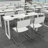 Escritorios y Sillas de Entrenamiento, Mesas y Sillas Largas para Instituciones de Conferencias, Escritorios y Sillas de Oficina para Empleados, Combinación Simple de Escritorio Doble, Mesa Larga