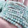 Piedra Natural Punto Blanco Piedra Azul Cuentas Sueltas Accesorios para Joyería de Cuentas DIY Cuentas Redondas de Piedra Azul Antigua Semiacabado Wholesale Decoración