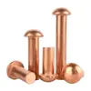 Remaches de cobre morado, remaches sólidos de cabeza semiredonda, remaches de cobre rojo de cabeza redonda para clavar, tornillos y pernos de estándar nacional M1.5M8