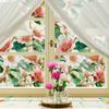 Xc9086 Laser Colorido Casual Flor Begônia Sala de Estar Janela de Vidro Decoração Adesivo Adsorção Eletrostática Comércio Exterior Atacado