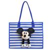 Bolsa de Gran Capacidad para Viajes Diarios para Mujer 2025 Nueva Bolsa de Lona Rayada Bolsa de Hombro Tote con Dibujo de Mickey Bolso de Mano Versátil
