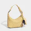 Bolsa de Lancheira de Mão Tecida à Mão Fashionável, Bolsa de Ombro Único Transversal Versátil de Couro Macio de Design de Nicho de Alta Qualidade para Mulheres