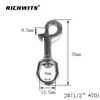 RICHWITS aço inoxidável 316 anel oval gancho de cabeça única gancho de mola gancho de animal de estimação gancho de mergulho de fivela de cachorro