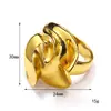 Moda Europeia e Americana Popular Estilo Simples Anel de Aço Titânio com Formato Assimétrico Design de Nicho Anel de Ouro 18K Atacado