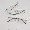 Gafas Largas Ovaladas Sin Montura de Titanio Ultraligeras, Aspecto Fresco y Natural, Adecuadas para Mujeres, Se Pueden Personalizar con Lentes Graduados, Se Pueden Personalizar para Astigmatismo, Adecuadas para Hombres con Caras Grandes, Estilo Coreano