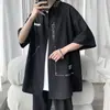 Camisa Casual de Manga Corta Versátil Estilo Urbano Sin Planchar Protección Solar para Hombre, Moda Juvenil, Holgada Relajada Simple de Manga Corta