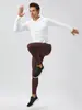 Calça de Yoga Fitness Masculina em Nylon com Bolsos com Zíper, Sensação de Pele Nu, Secagem Rápida, Calça Esportiva Longa, Calça Justa na Panturrilha 31343