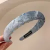 Faixa de Cabelo de Veludo de Cor Sólida Retro Outono e Inverno Coreano com Aba Larga e Top Alto Versátil Simples para Passeio de Celebridade da Internet Grampo de Cabelo para Mulheres
