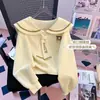Vibrante sudadera de estilo coreano, dulce y preppy, de manga larga con cuello marinero, perfecta para primavera y otoño, moderna y elegante, con estampado de letras para niños mayores