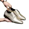 Tamanho grande transfronteiriço 40-50 masculinos casual de negócios primavera e outono novo estilo padrão gota d'água branco e prata moda sapatos de couro para homens