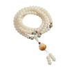Pulsera de Círculos Múltiples de Raíz de Bodhi de Jade Blanco 108 Cuentas de Buda Pulsera de Bodhi Loto Wen Play Cuentas de Rosario Plateado para Hombres y Mujeres de Mano