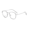 Nuevas gafas planas artísticas retro lisas anti-luz azul, marco de titanio ultraligero simple, gafas de marco poligonal redondo TH6100