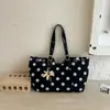 Bolsa Tote de Bolinhas de Nicho Estilo Coreano de Grande Capacidade, Bolsa de Ombro Diária Moderna e Fashion, Versátil para o Trabalho e Uso Casual, Bolsa de Ombro