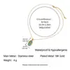 Collar de Acero Inoxidable Acero de Titanio Gama Alta Ovalado Nicho Carta del Tarot Estilo Ins Europeo y Americano Chapado en Oro de 18K Resistente al Agua Sin Decoloración para Mujeres