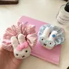 Pelúcia Fofa de Coelho Miffy Scrunchie Listrado Doce para Coque de Menina Elástico para Rabo de Cavalo Alto e Baixo
