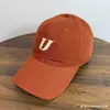Gorra de Béisbol Bordada con Letra U de Algodón Lavado de Alta Calidad, Moda Minimalista Estilo Pareja Protección Solar al Aire Libre Gorra con Visera