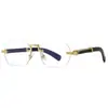 Transfronterizos Ins Estilo Callejero de Moda Encanto Moderno Montura Estrecha Sin Marco Gafas de Sol Pequeñas Gafas de Sol Europeas y Americanas 9809