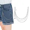 Joyería Transfronteriza Europea y Americana Estilo Punk Estrella de Cinco Puntas Hueca Borla Cadena de Pantalón de Metal Cadena de Cintura Popular Hip-Hop para Jeans
