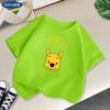 Camiseta de Verano de Manga Corta 2023 Algodón Puro Ropa para Niños Nuevo Estilo Algodón Puro Pooh Lindo Oso Niños y Niñas Top Camiseta