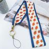 Cordão para Celular de Pescoço Longo Largo de Tecido Lenço de Seda Pingente Feminino Livre de Pescoço Chaveiro Removível Anti-perda Enfeites Pendurados