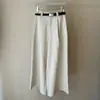 Pantalones de Traje Casual de Pierna Recta Estilo Old Money para Mujer, Nuevos de Otoño de Cintura Alta Plisados Caídos Largos hasta el Suelo Casuales
