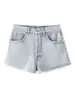 Novedad Primavera 2026 Moda Versátil Estilo Europeo y Americano Shorts de Mezclilla Brillantes de Cintura Media