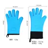 Luvas de Isolamento de Silicone de Cinco Dedos de Algodão com Logo Personalizado Luvas para Forno de Churrasco Doméstico Luvas Antiescaldantes em Forma de Coração