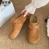 Mocasines cerrados estilo Birkenstock de cuero genuino retro con suela gruesa para mujer, nuevos Birkenstock de otoño 2026 que aumentan la altura