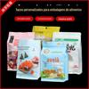Snack food auto-portante auto-selante sacos de embalagem de plástico fabricantes atacado folha de alumínio oito lados nozes alimentos selados sacos