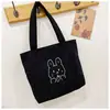 Bolsa de Hombro de Lona de Conejito Linda Estilo Coreano Estilo Universitario Versátil para Estudiantes Bolsa de Compras de Pana para Mujer
