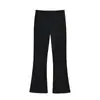 2481-26 Primavera Estilo Americano Garota Popular Cintura Baixa Calças Flare Femininas Casuais Yoga Slim Fit Drapeado Reto Casuais Longas