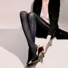 Meias Aurora Veludo Quente Espessas de Seda Preta Brilho Oleoso Calças Legging Modeladoras de Micropressão 90D Meias de Princesa Meias Base Femininas Outono/Inverno