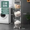 Cesta de Ropa Sucia Estilo Nórdico de Hierro Forjado Cesto para Clasificar la Ropa Sucia del Hogar Cesta de Almacenamiento de Ropa Carrito con Ruedas Universal Cesta de Almacenamiento