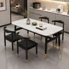 Mesa de comedor de pizarra para uso doméstico, mesa de comedor rectangular, mesa de comedor y juego de sillas de lujo simple moderno, mesa de comedor para apartamentos pequeños