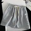 Conjunto de pijama de verano para mujer con copas en el pecho, top sin mangas de algodón a cuadros con letras blancas y nubes, shorts y pantalones largos para casa
