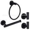 Conjunto de Anel de Toalha Preto Transfronteiriço Aço Inoxidável 304 Rack de Armazenamento para Banheiro Suporte para Papel Toalha Ferragens para Banheiro Pingente