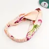 Chen Qiaoen mismo estilo diadema de geranio con cruz diadema elástico de tela floral headdress de satén estilo coreano fabricante